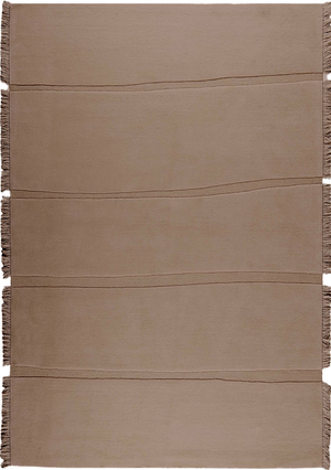 Massimo Atoll Brown hand tufted wool rug, top view