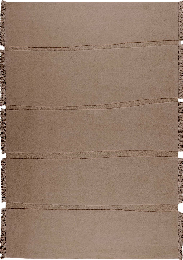 Massimo Atoll Brown hand tufted wool rug, top view