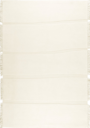 Massimo Atoll Cream hand tufted wool rug, top view