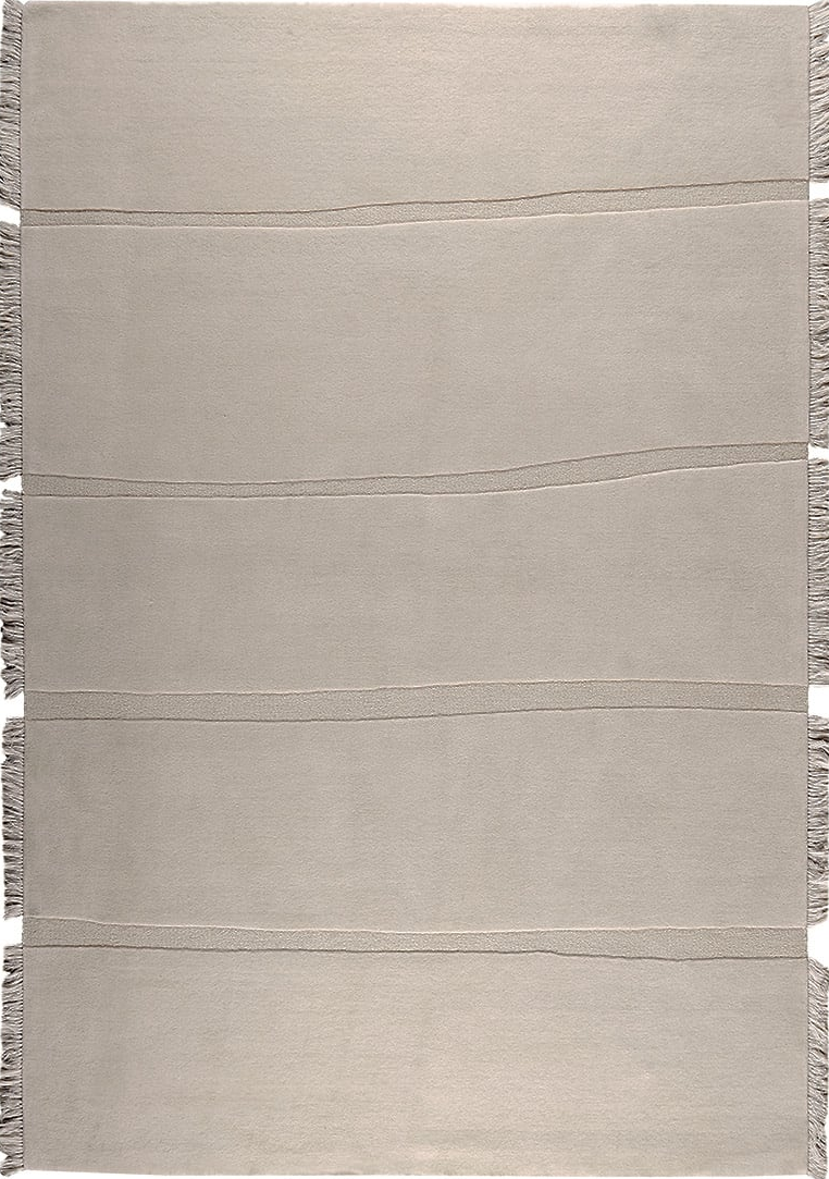 Massimo Atoll Grey hand tufted wool rug, top view