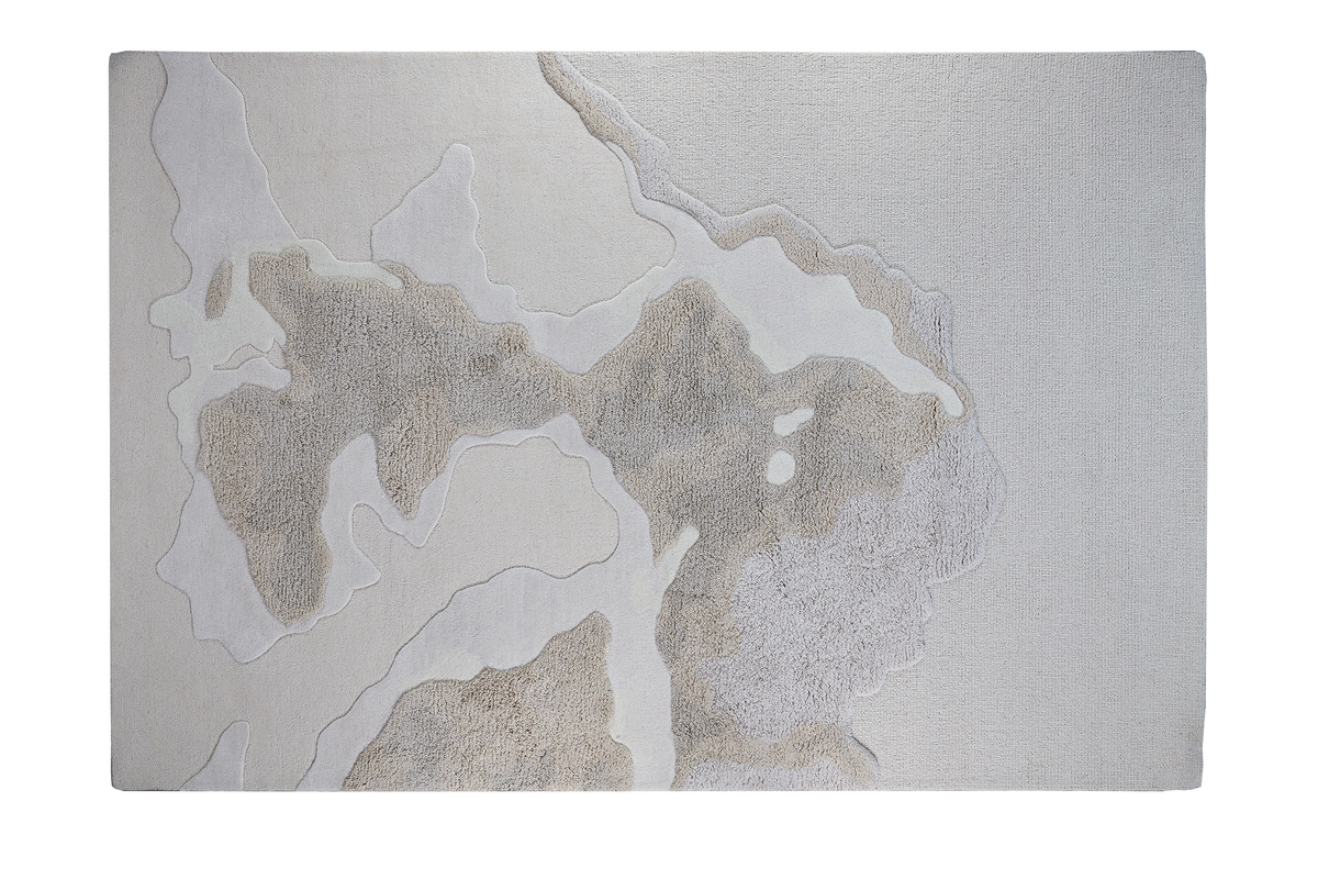 Massimo Cloud 9 Cloudy grey wool rug, perspective view