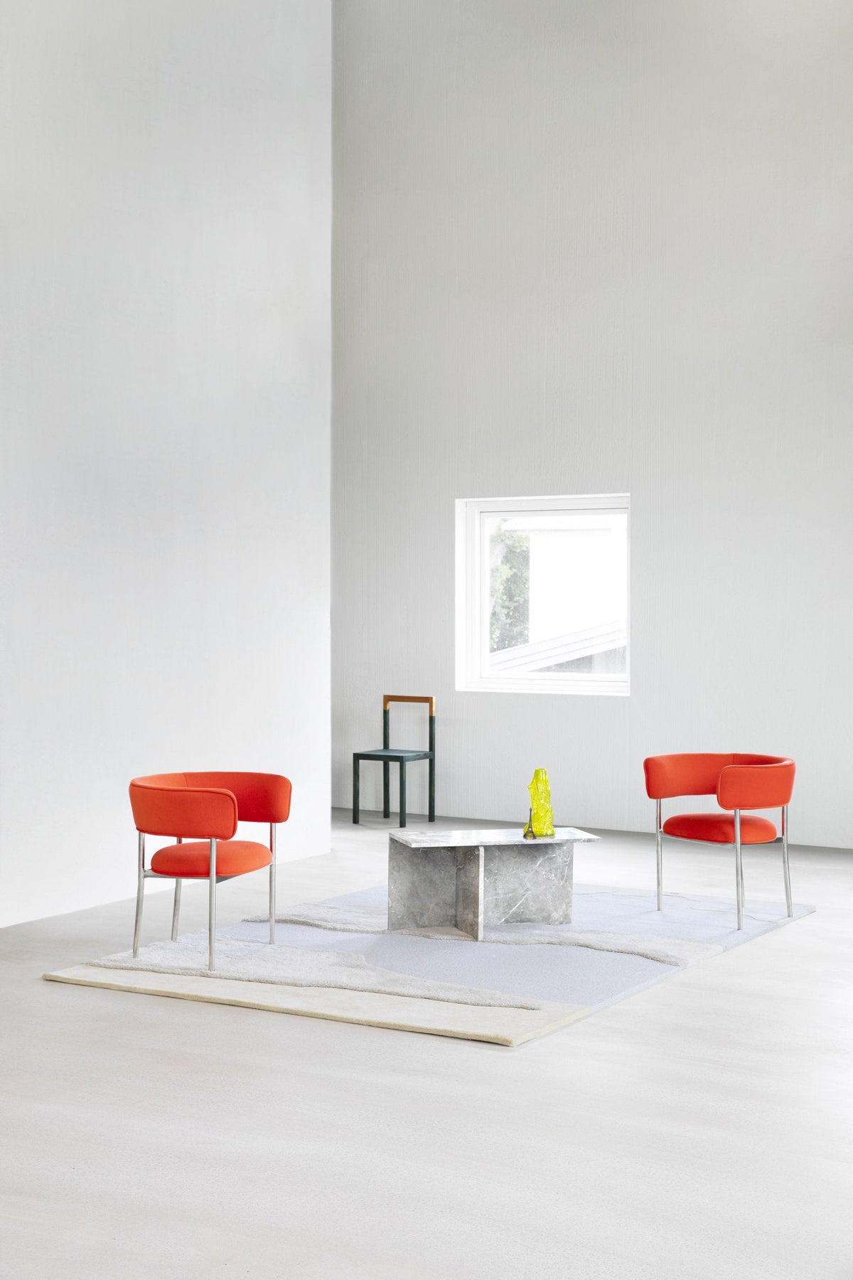Massimo Cloud 9 Day light blue wool rug, shown in an interior