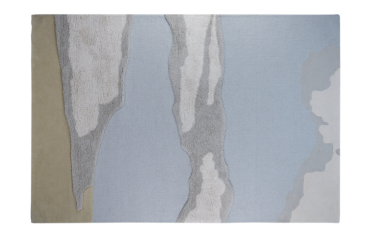 Massimo Cloud 9 Morning blue grey wool rug, detail of the corner