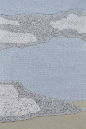 Massimo Cloud 9 Morning blue grey wool rug, top view