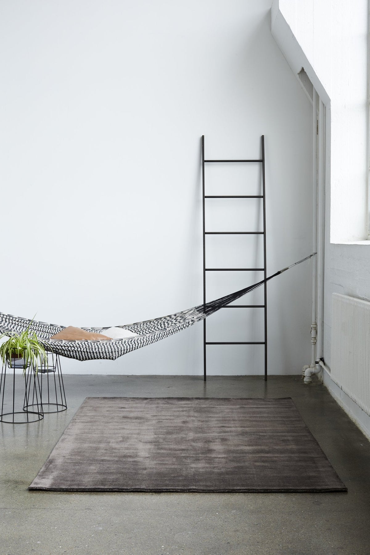 Massimo Earth Bamboo Warm Grey taupe rug, shown in an interior
