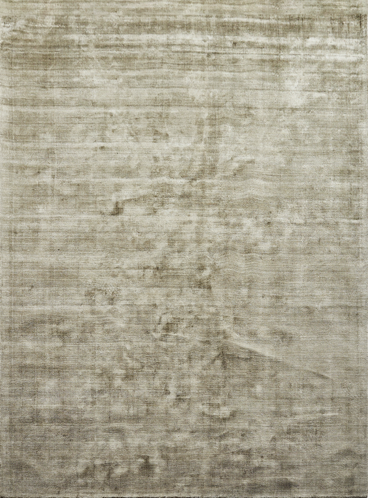 Massimo Karma Olive Green bamboo silk rug, top view