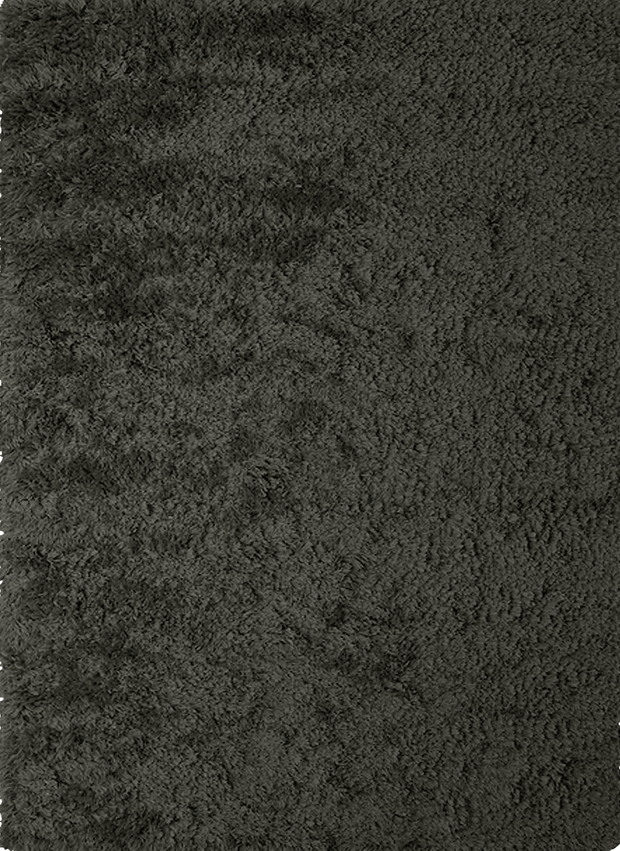 Massimo Rya Charcoal high pile wool rug, top view