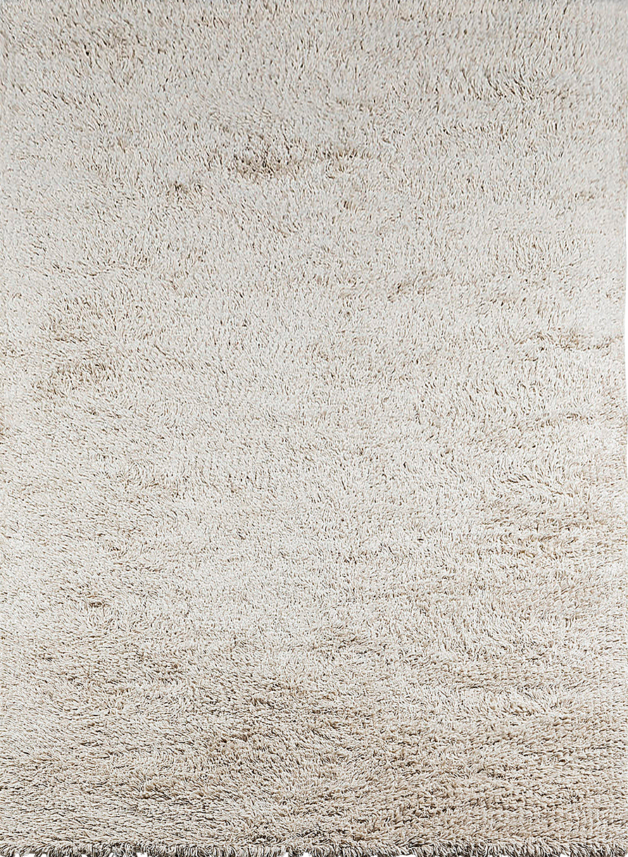 Massimo Rya Soft Beige high pile wool rug, top view