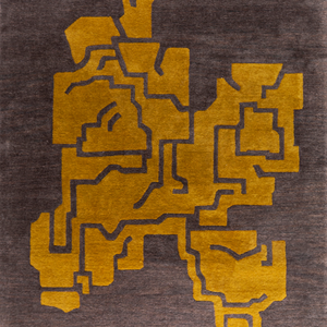 Massimo Structures Fragment 1 yellow rug, detail of the surface