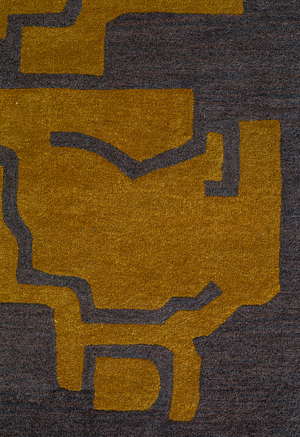 Massimo Structures Fragment 1 yellow rug, detail of the corner