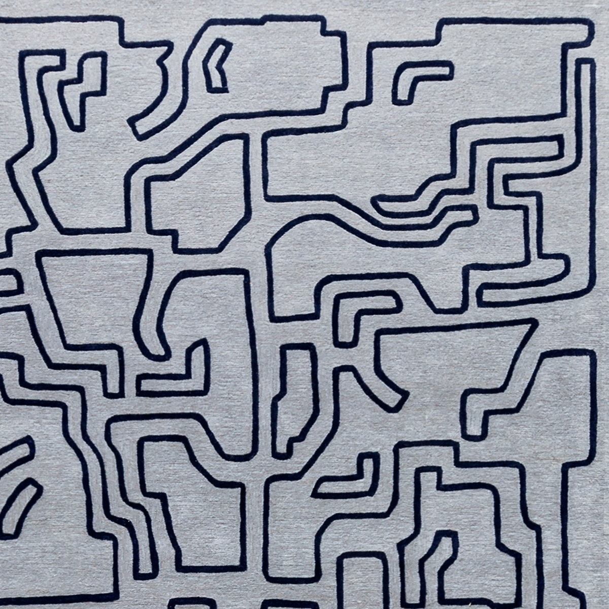 Massimo Structures Fragment 2 blue wool rug, detail of the surface