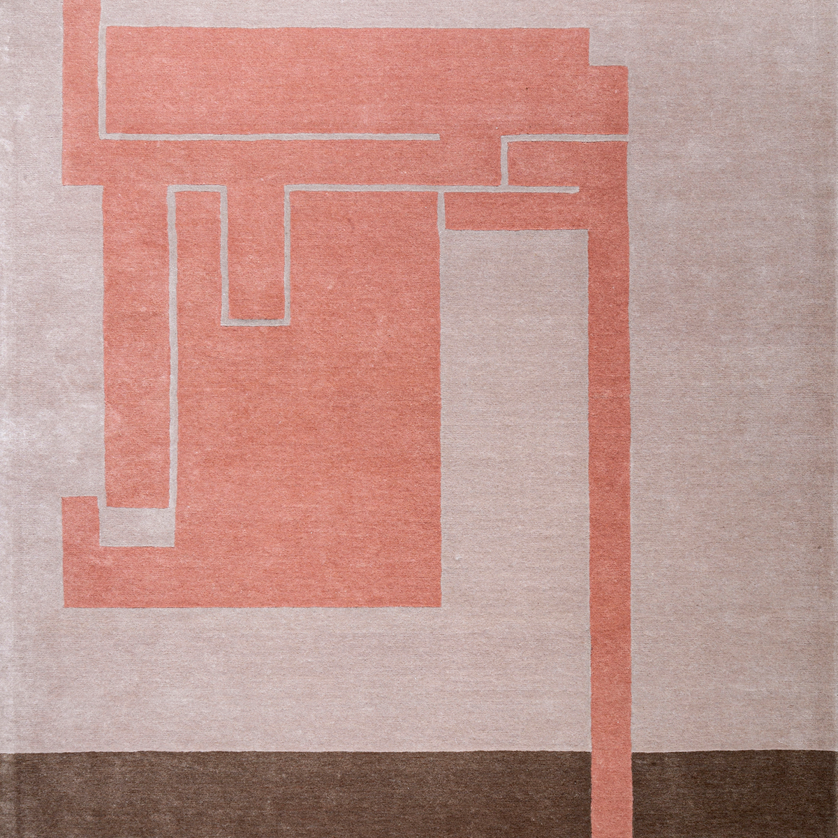Massimo Structures Fragment 3 pink wool rug, detail of the surface
