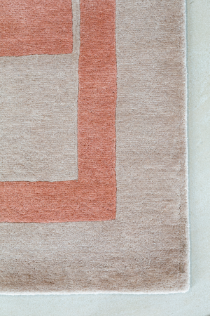 Massimo Structures Fragment 3 pink wool rug, detail of the corner