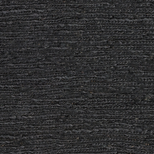 Massimo Sumace Black jute rug with fringes, detail of the surface