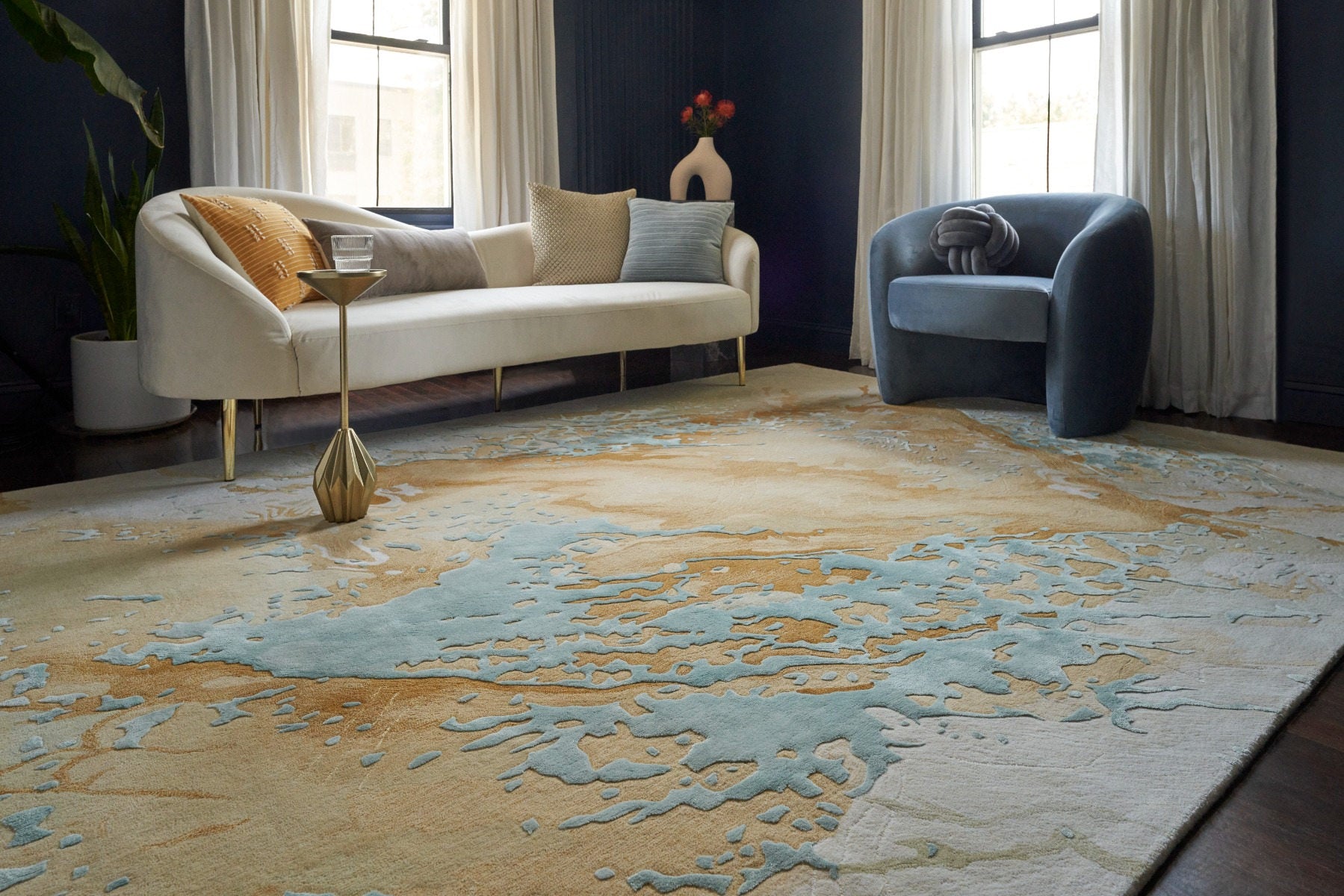 Nourison Prismatic Sand Blue PRS36
