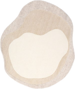 Acsento Malmö rug in ivory and beige with an organic shape, top view